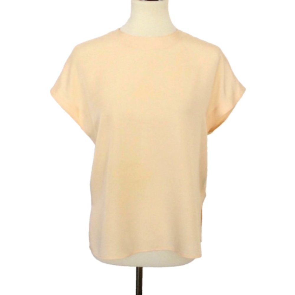 Lizsport Liz Sport Vintage Cap Sleeve Yellow Blouse Size Small